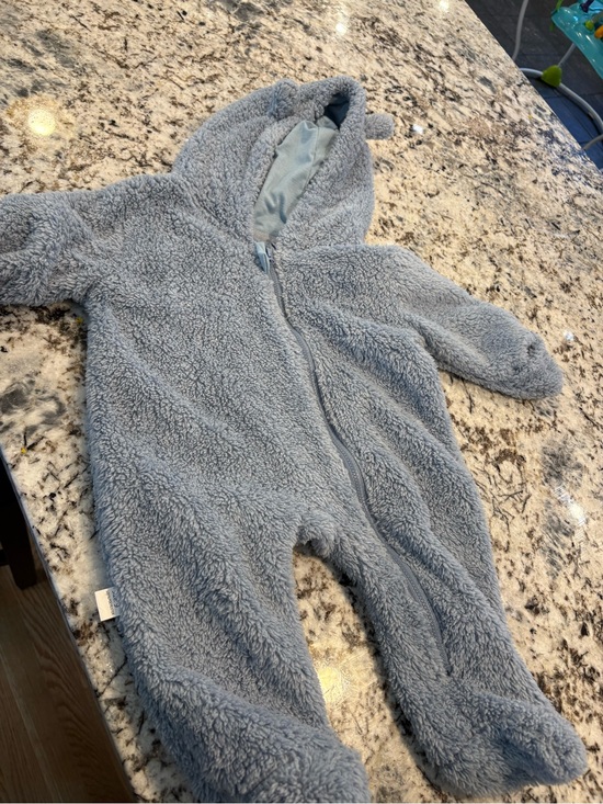 None Other - Cozy Plush Hooded Baby outfit in Light Blue